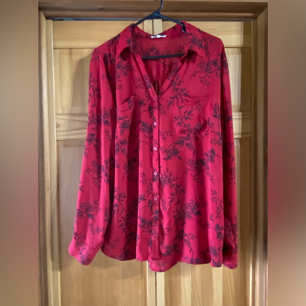 Maurices XXL chiffon button front blouse